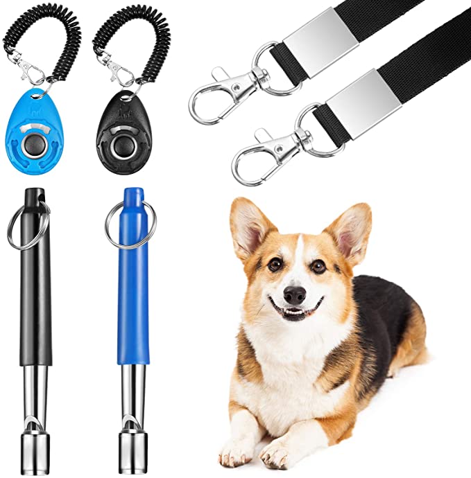 Fischietto da addestramento per cani regolabile da 6 pezzi con kit clicker