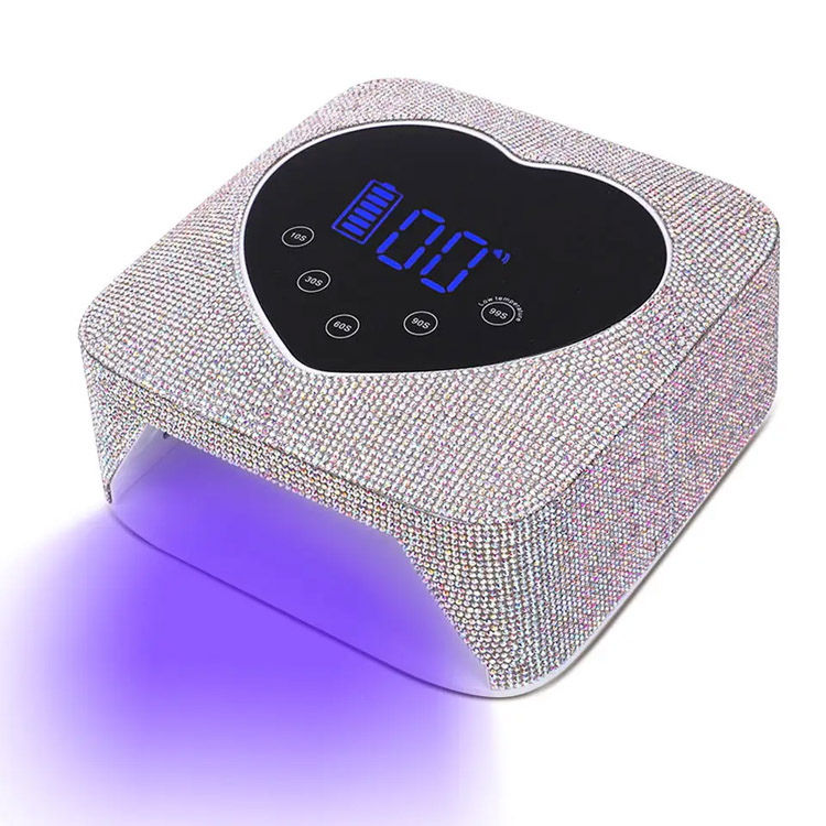 Lampada per chiodo bling ricaricabile a forma di cuore da 72 W.