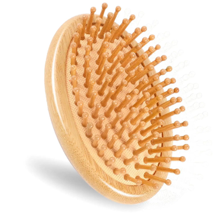 Massaggio di bambù in legno mini spazzola anti-statica portatile