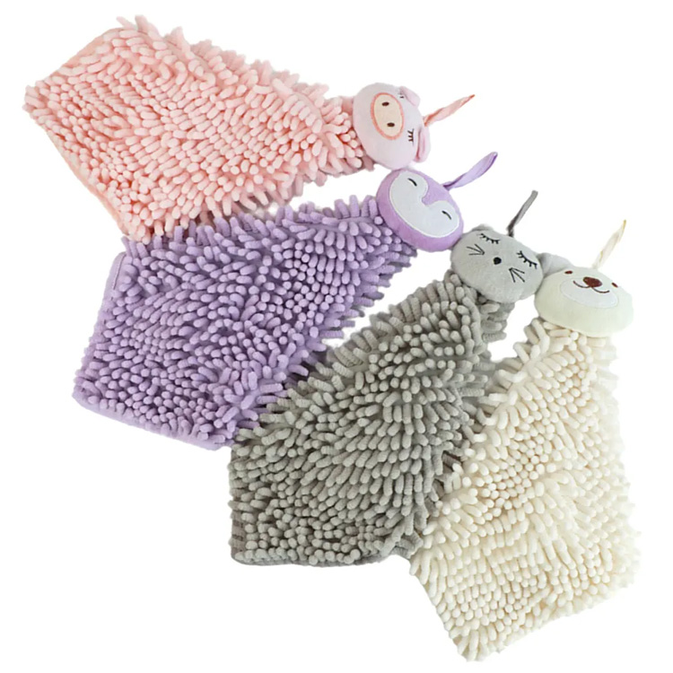 Asciugamano a mano di Chenille assorbente per acqua di animazione cartone animato