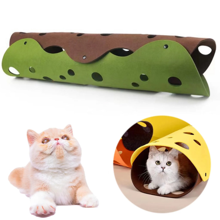 Tunnel di gatti letto letto a tubo con fori gioca tunnel pieghevole per animali domestici
