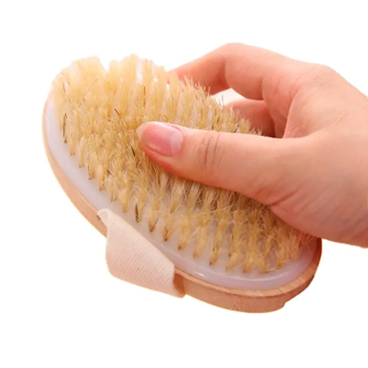 Prezzo economico nuovo design a setola morbida pennello per il corpo in legno