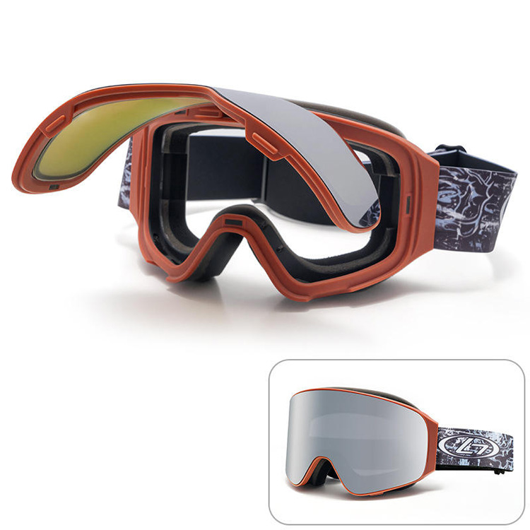 Occhiali da snowboard unisex antipolvere antivento UV400 personalizzati