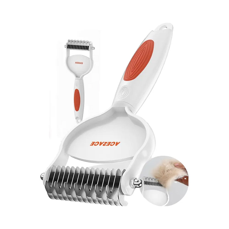 Cani che deshedding sottopelo rastrellano strumento di toelettatura dai capelli lunghi