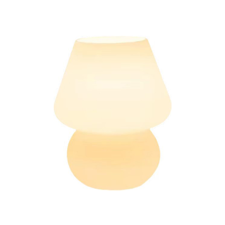 Lampada da tavolo per interni in vetro europeo con fungo da camera da letto