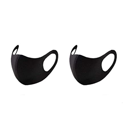 Maschera scudo viso in cotone riutilizzabile nero moda