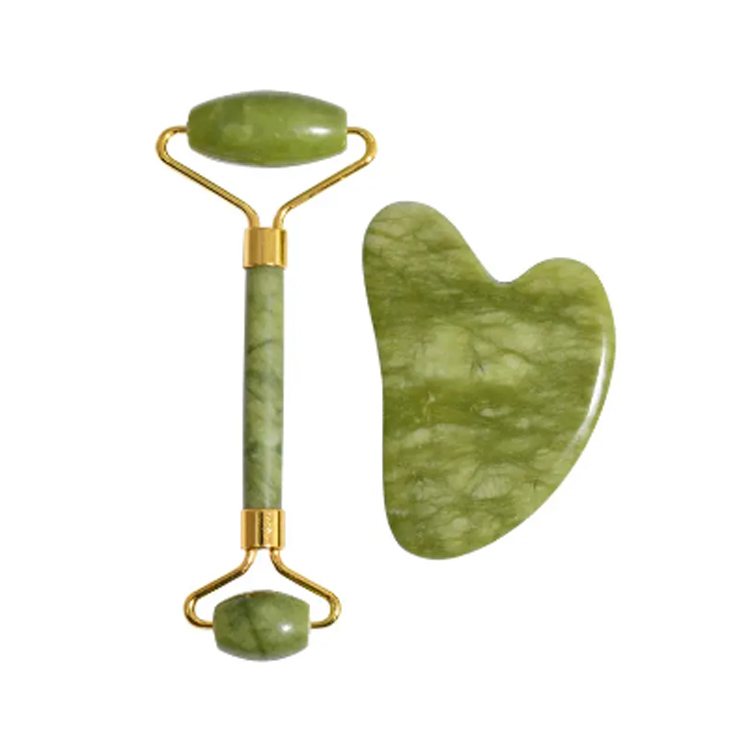 Massager del viso di alta qualità Natural Gua sha Green Jade Roller