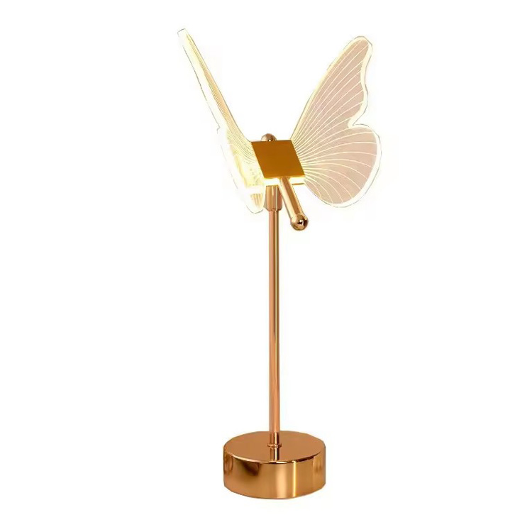 Lampada da scrivania a farfalla in cristallo pieghevole regolabile per decorazioni per la casa