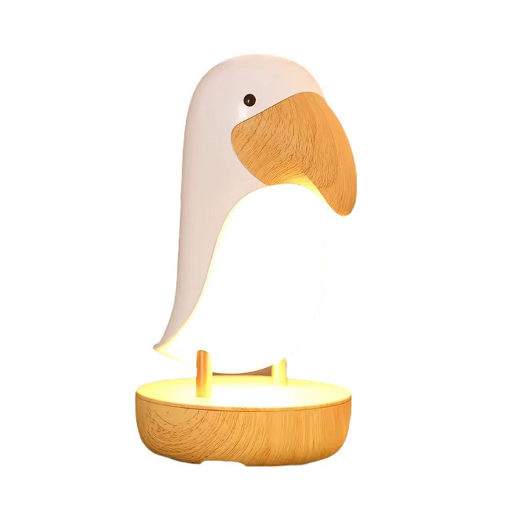 Lampada da scrivania per uccelli da comodino senza fili con regolazione al tocco per decorazioni per la casa