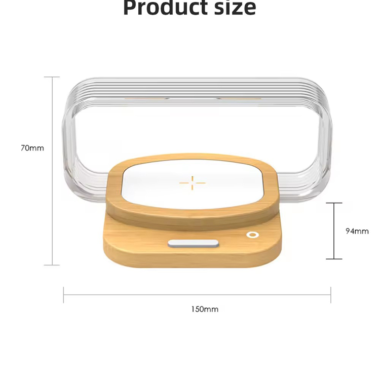 Innovativa lampada da tavolo con ricarica wireless con supporto per telefono da 10 W