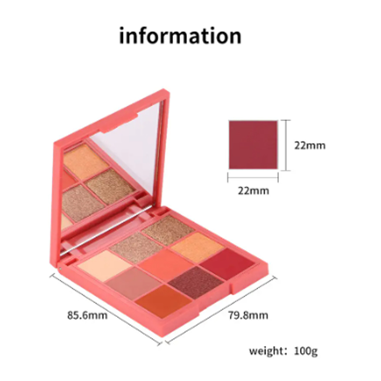 Tavolozza di ombretti quadrati a 9 colori per trucco