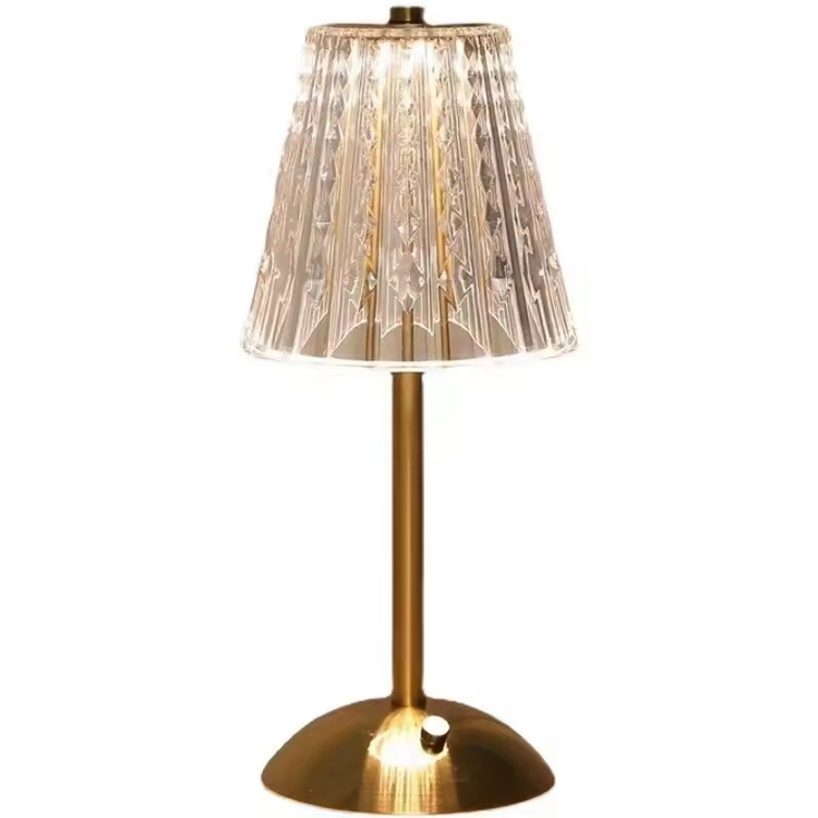 Lampada da tavolo romantica decorativa moderna in cristallo
