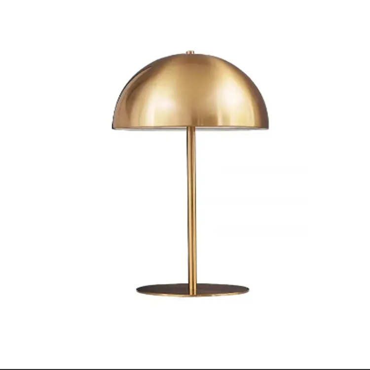 Lampada da scrivania artistica semicircolare a forma di fungo battuto rosa nordico