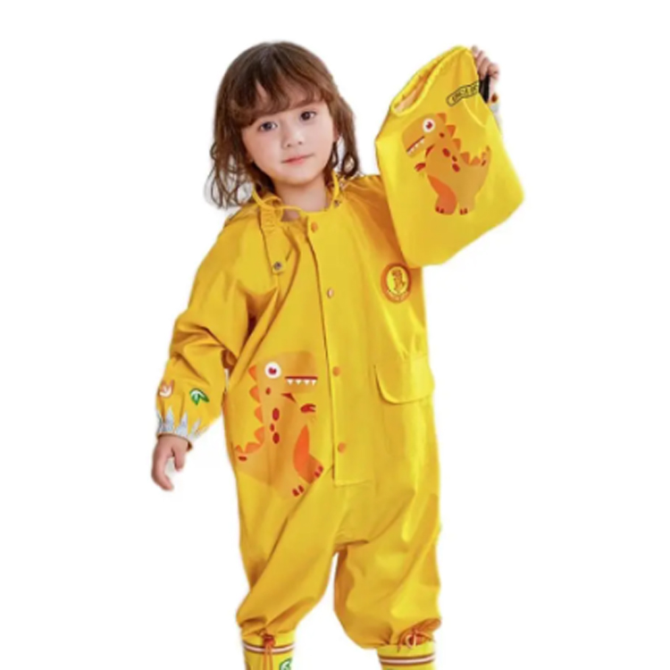Aperto esterno impermeabile fumetto Dinosaur Kids Rain cappotto
