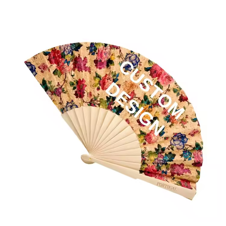 Ventilatore a mano pieghevole in legno stampato personalizzato