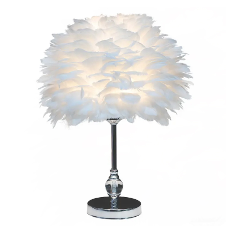Lampada da scrivania in piuma di cristallo emisfero rosa a forma di cuore