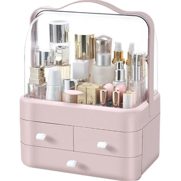 Organizzatore del trucco per tabella multifunzione a rotazione trasparente portatile