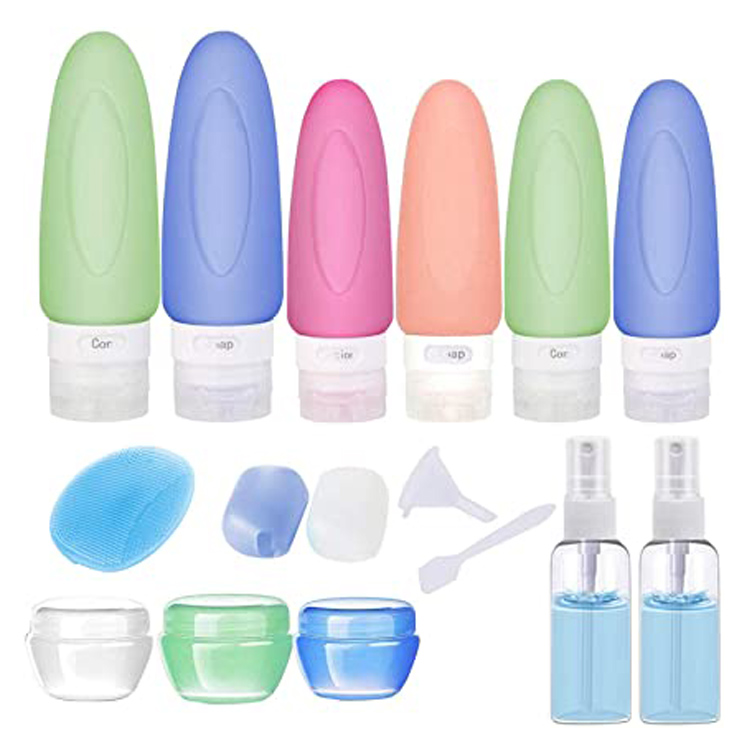 Set di flaconi da viaggio in silicone per contenitori cosmetici portatili