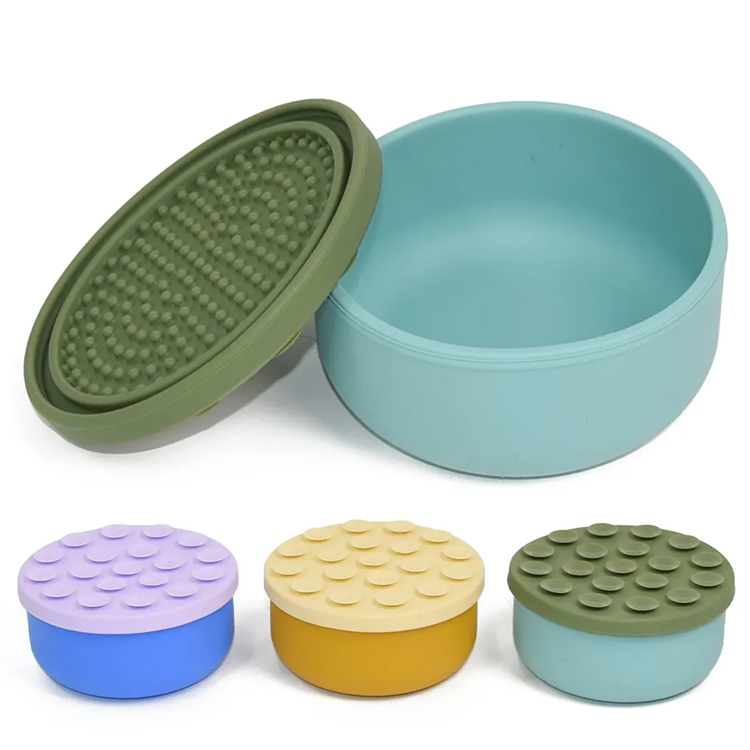 Ciotola per cani portatili multi colori silicone slow alimentazione ciotola per cani