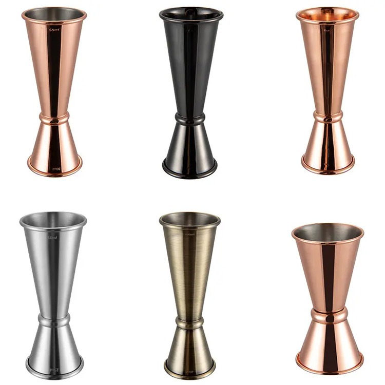 Jigger doppio in acciaio inossidabile in argento in rame premium da 2cl/4cl
