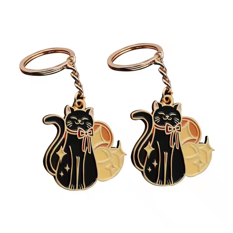 Keychains di smalto premium soft cleys in metallo lucido colorato