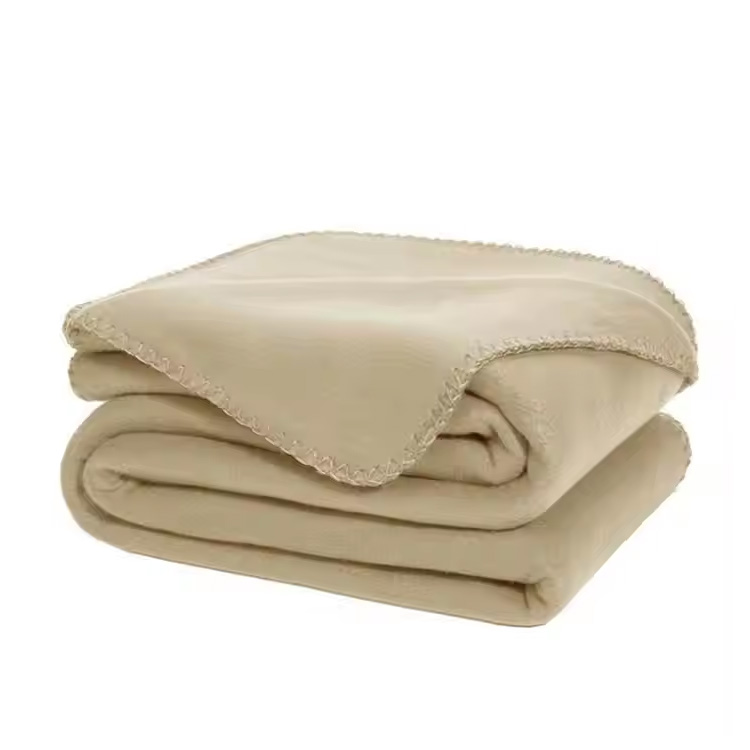 Promozione bordo solido bordo per biancheria da letto morbido pile lancio coperta