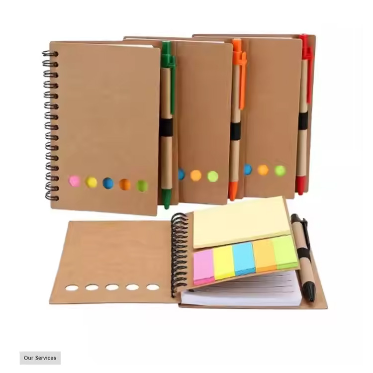 Notebook a spirale di design personalizzato promozionale con penna