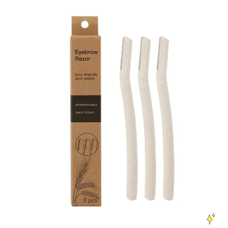 Kit per sopracciglia biodegradabile per strumenti di paglia di grano rasoio