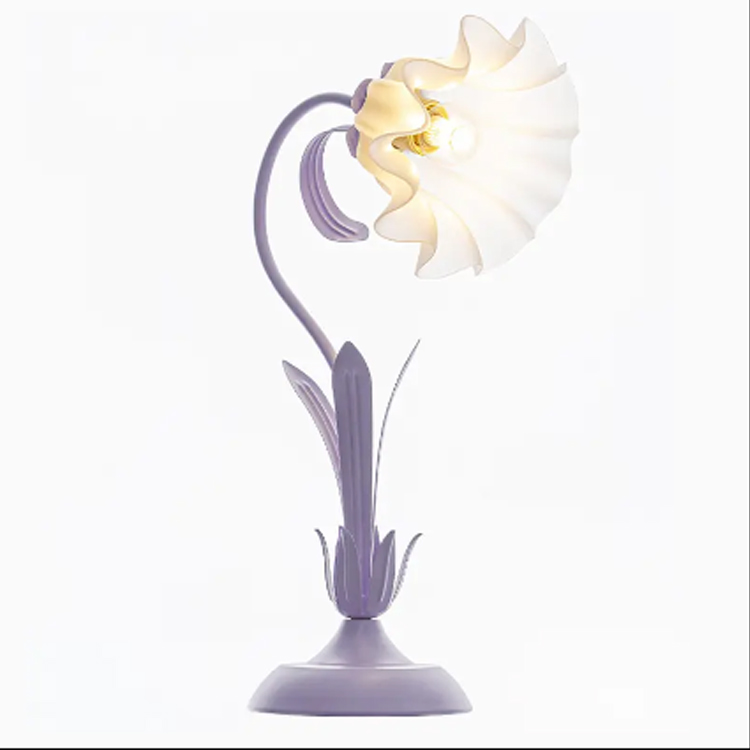 Lampada da scrivania da comodino da soggiorno in vetro unico e retrò