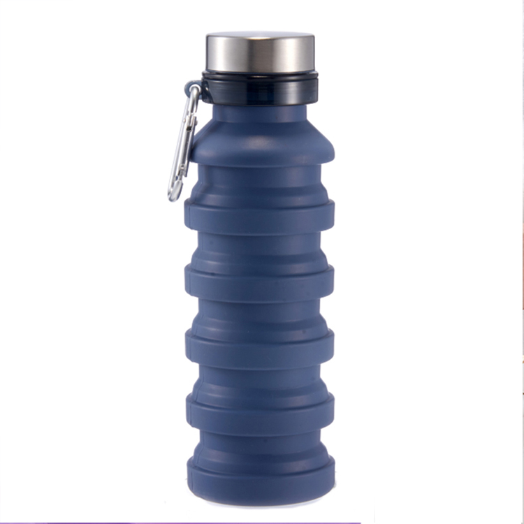 Bottiglia d'acqua pieghevole riutilizzabile in silicone senza BPA