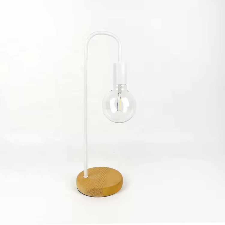 Lampada da tavolo con lampadina a sfera, semplice e moderna, in metallo, per decorazioni per la casa