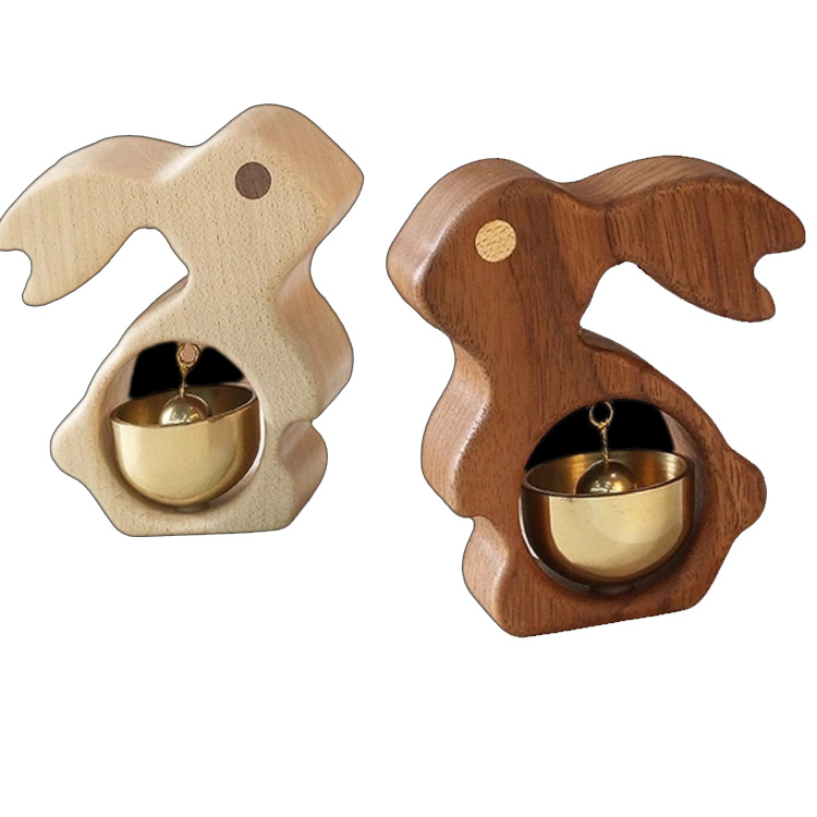 Magneti per frigorifero a forma di coniglio in legno massello Campanello in ottone realizzato a mano Magneti per frigorifero a forma di coniglio in legno massello Campanello in ottone realizzato a mano
