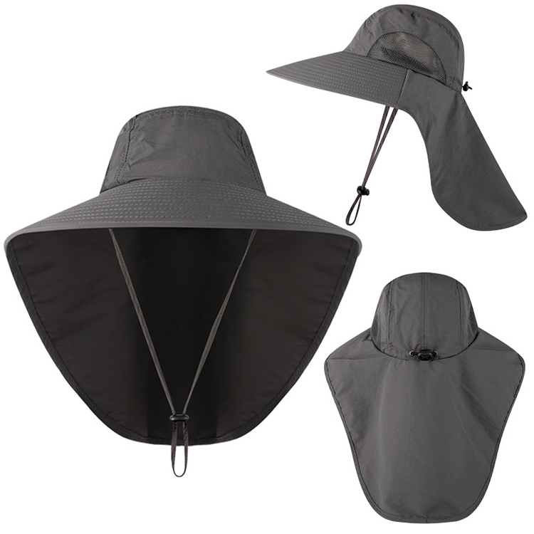 Cappello da spiaggia con protezione solare Cappello da sole a tesa larga con patta sul collo