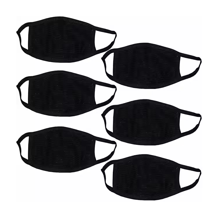 Copertura per bocche di cotone di cotone nera unisex