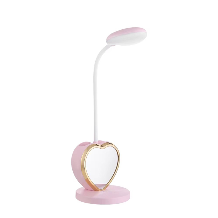Lampada da tavolo Love con specchio per trucco touch ricaricabile tramite USB